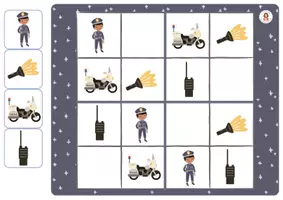 Aperçu - Apprentissages en autonomie - 15. sudokus - pompiers, policiers, médecins, vétérinaires - Page 3