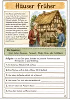 Vorschau - Arbeitsblätter - Wohnen früher und heute Klasse 3 -4 Vergleich historischer Alltag - Seite 1