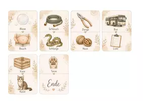Vorschau - Spiele - Lesespiel Reimwörter im Boho-Stil, 21 Karten - Seite 3