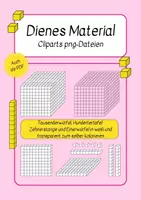 Vorschau - selbst erstellte Cliparts/Grafiken - Cliparts Dienes Material - weiß und transparent zum kolorieren (auch als PDF) - Deckblatt