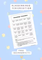 Vorschau - Arbeitsblätter - Materialpaket Klassenbingo - Spiel Kennenlernen Ferienende - Seite 1