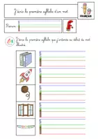 Aperçu - Feuilles d'exercices - Écrire la première syllabe - Page 2
