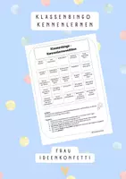 Vorschau - Spiele - Bingo Klassenbingo Kennenlernen - Deckblatt