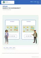 Vorschau - Stundenentwürfe - ENGLIVA SPEAK: Unit 5 · Where's the supermarket? (MORE! 2, LP 2023) – Interaktives Sprech- und Partner-Modul (Information Gap) - Deckblatt