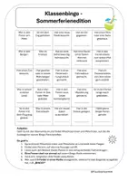 Vorschau - Arbeitsblätter - Klassenbingo Sommerferien - Start Schuljahr - Seite 1