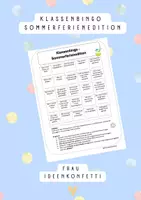 Vorschau - Arbeitsblätter - Klassenbingo Sommerferien - Start Schuljahr - Deckblatt