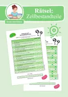 Vorschau - Arbeitsblätter - Rätsel & Arbeitsblatt: Bestandteile der Zelle / Aufbau und Funktion der Zellorganellen - Deckblatt