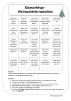 Vorschau - Arbeitsblätter - Klassenbingo Weihnachtsferien Bingo - Seite 1