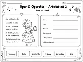 Vorschau - Stundenentwürfe - Oper & Operette – Lesen, Schreiben & Rechnen | 9 Arbeitsblätter + Lösungen für die 1. & 2. Klasse - Seite 2
