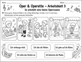 Vorschau - Stundenentwürfe - Oper & Operette – Lesen, Schreiben & Rechnen | 9 Arbeitsblätter + Lösungen für die 1. & 2. Klasse - Seite 3