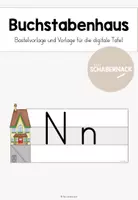 Vorschau - Mal- und Bastelvorlagen - Buchstabenhaus - Bastelvorlage & Vorlage für die digitale Tafel - Deckblatt
