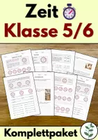 Vorschau - Arbeitsblätter - Zeit Klasse 5/6 - Zeiteinheiten, Zeitspannen, Zeitpunkte - Deckblatt