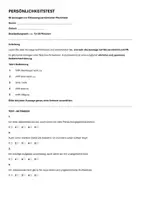 Vorschau - Arbeitsblätter - Persönlichkeitstest – 60 Fragen - Deckblatt