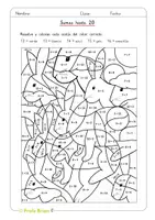 Vista previa - Hojas de trabajo - Calcula y colorea: 1º y 2º de Primaria (sustituciones) - página 2