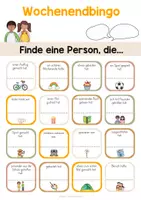 Vorschau - Arbeitsblätter - Wochenende / Wochenende Bingo - Seite 1