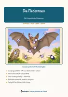 Vorschau - Mal- und Bastelvorlagen - Die Fledermaus – Lesespurgeschichte mit Rätselaufgaben (Klasse 5) - Deckblatt
