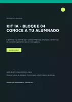 Vista previa - Hojas de trabajo - Kit IA 04: Conoce a tu alumnado - Portada