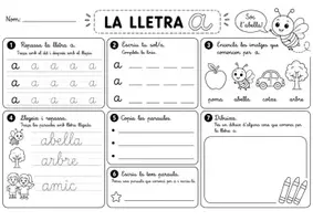 Vista previa - Hojas de trabajo - La lletra lligada ✏️ | 28 fitxes de lectoescriptura en català per a Infantil - página 1