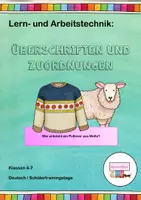 Vorschau - Arbeitsblätter - Lern- und Arbeitstechnik: Überschriften und Zuordnungen (Kl. 4-7) - Deckblatt