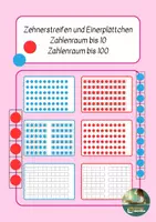 Vorschau - Arbeitsblätter - Zehnerstreifen und Einerplättchen - Zahlenraum bis 10 und bis 100 - Deckblatt