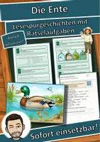 Vorschau - Arbeitsblätter - Die Ente – Lesespurgeschichte mit Rätselaufgaben (Klasse 5) - Deckblatt