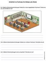 Vorschau - Arbeitsblätter - Sicherheitsbelehrung Fachraum Naturwissenschaften - Deckblatt