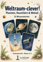 Vorschau - Spiele - Weltraum-Quartett – Planeten, Raumfahrt & Weltall | 32 Wissenskarten | Klasse 3–4 - Deckblatt
