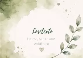 Vorschau - Arbeitsblätter - Sachtexte Heim-, Nutz- und Wildtiere - Hund, Kuh, Igel - Deckblatt
