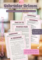anteprima - Esercizi - Gebrüder Grimm – Die Deutsche Märchenstrasse – Unità didattica di tedesco B1 B2 - Pagina di copertina