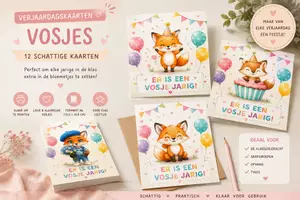 Voorbeeld - Verjaardagskaarten Thema vos - Voorblad