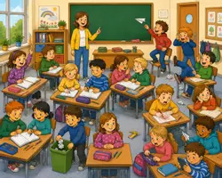 Vorschau - Arbeitsblätter - Wimmelbild Unsere Klassenregeln - Deckblatt