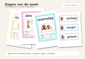 Voorbeeld - Kalender dagen van de week | Vandaag – Gisteren – Morgen - Voorblad