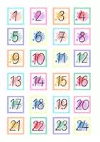 Voorbeeld - Klasnummers 1-24 Persoonlijke nummerkaartjes - Pagina 1