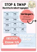 Vorschau - Spiele - Stop and Swap - Rechtschreibstrategien Verlängern FRESCH-Methode Übung - Deckblatt