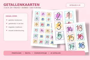 Voorbeeld - Klasnummers 1-24 Persoonlijke nummerkaartjes - Voorblad