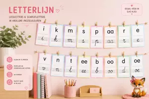 Voorbeeld - Letterlijn | Leesletters & schrijfletters | Eerste leerjaar - Voorblad