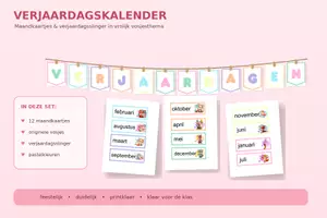 Voorbeeld - Verjaardagskalender | Maanden & vlaggetjes - Voorblad