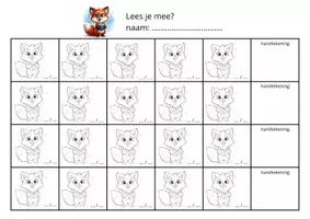 Voorbeeld - Leeskaart Dagelijks lezen | Leesmotivatie | Vosjesthema - Pagina 1