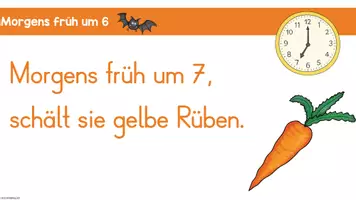 Vorschau - Arbeitsblätter - Morgens früh um 6, kommt die kleine Hex’ - Erarbeitung - Seite 2