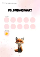 Voorbeeld - Beloningskaart | Stempelkaart | Positieve motivatie | Vosjes - Pagina 1