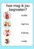Voorbeeld - Begroetingsposter | Hoe mag ik jou begroeten? | Vosjesthema - Voorblad