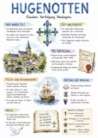 Vorschau - Arbeitsblätter - Lernposter + Arbeitsblätter zum Thema "Hugenotten" + Lösung & MP3 + Mindmap + Infografik - Deckblatt