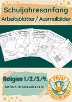 Vorschau - Arbeitsblätter - Schuljahresbeginn Religion- Arbeitsblätter für Klasse 1-4 - Deckblatt