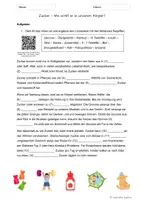 Vorschau - Arbeitsblätter - Arbeitsblatt Wirkung von Zucker - Deckblatt