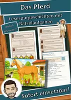Vorschau - Mal- und Bastelvorlagen - Das Pferd – Lesespurgeschichte mit Rätselaufgaben (Klasse 5) - Deckblatt