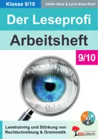 Vorschau - Arbeitsblätter - Leseprofi - Arbeitsheft Klasse 9-10 | Deutsch Sekundarstufe | Lesetraining, Rechtschreibung, Grammatik & Textarbeit | differenzierte Arbeitsblätter Übungen Kopiervorlagen mit Lösungen - Deckblatt