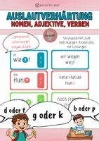Vorschau - Aufgabenkarten - Übungskärtchen Wortarten verlängern - Auslautverhärtung - Deckblatt