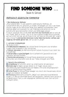 Vorschau - Arbeitsblätter - Find someone who Back to School Sek I Englisch - Seite 1