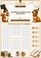 Vorschau - Arbeitsblätter - Schriftliche Addition und Subtraktion - Deckblatt