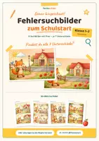 Vorschau - Arbeitsblätter - Finde die Unterschiede: Fehlersuchbilder-Schulstart-Finn-der-Schulfuchs - Seite 2
